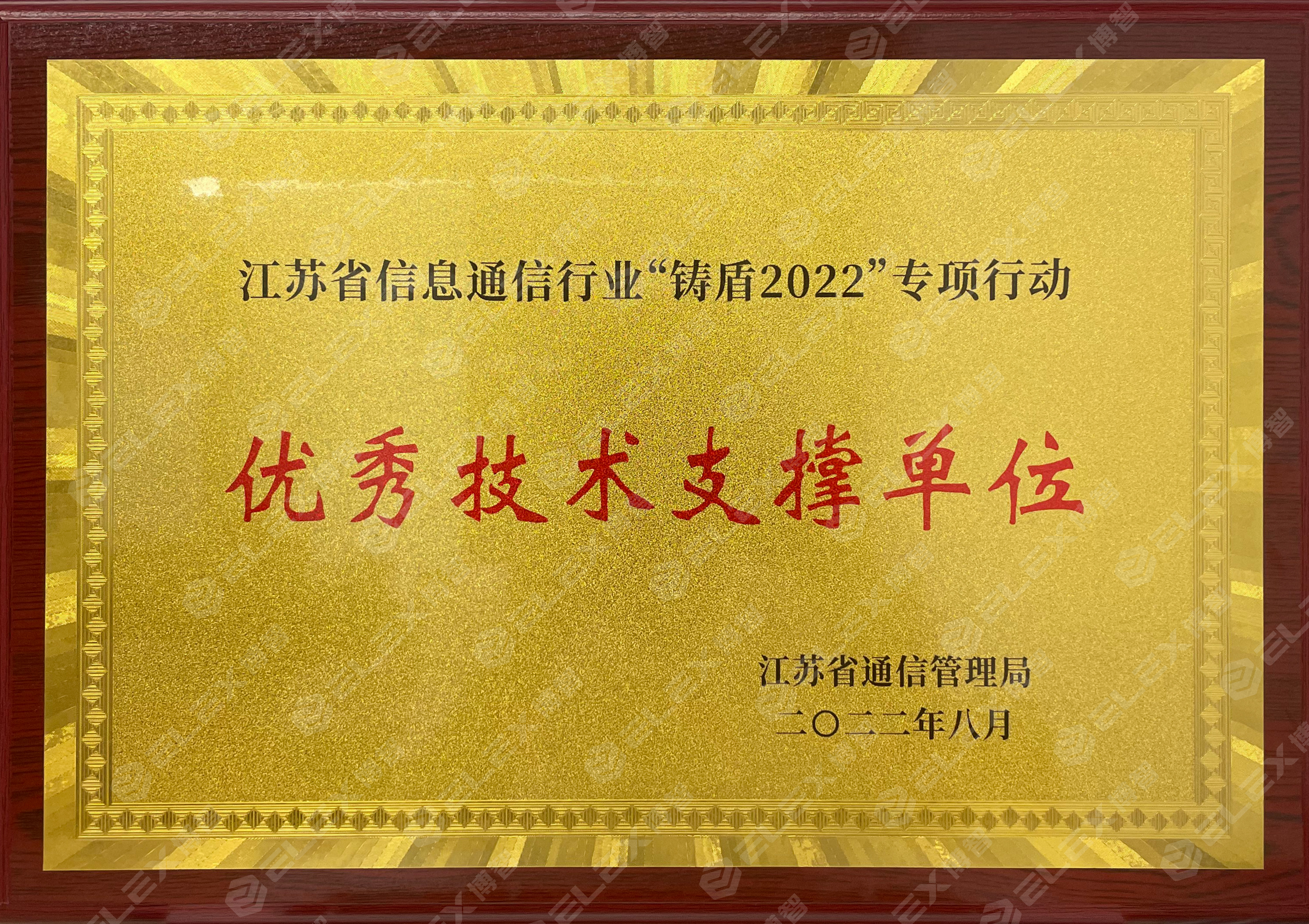 江苏铸盾2022优秀技术支撑单位